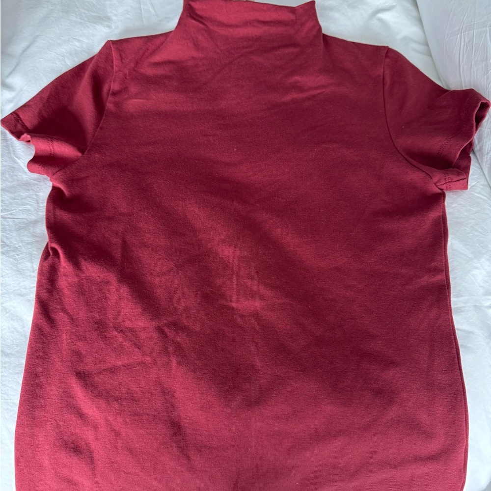 Madewell Women's Red Turtleneck Top